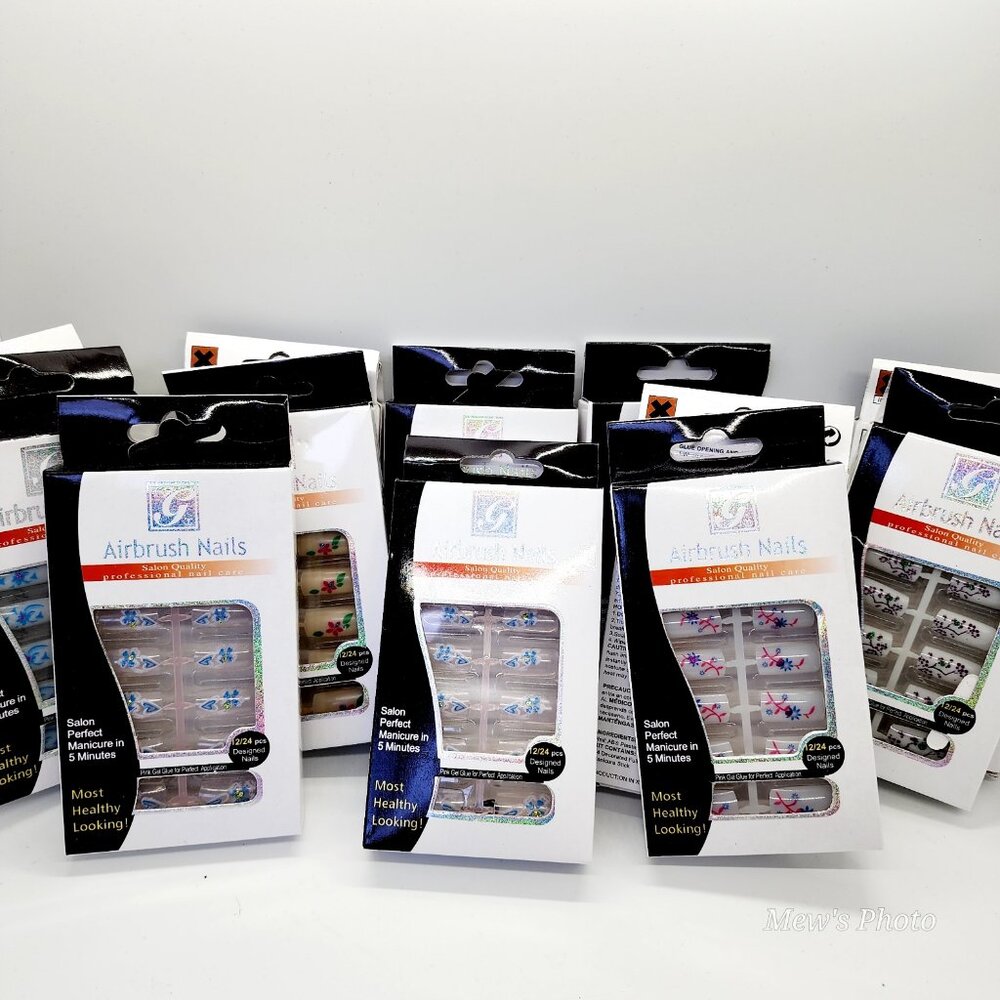 NEW - 12 Boxes of Airbrush Nails Salon Quality Professional Nail Care